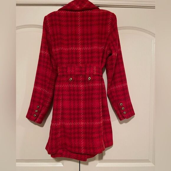 NWOT Cabi Red Plaid Check Evita Coat - Picture 5 of 9